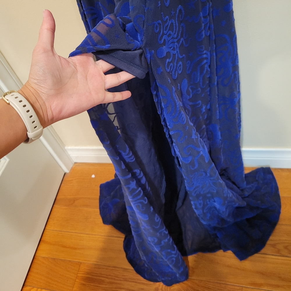Blackmilk flocktapus 3/4 sleeve blue maxi dress - Picture 8 of 14